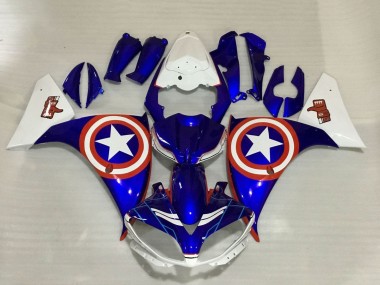 Cheap 2009-2011 Yamaha YZF 1000 R1 Motorcycle Fairings - Blue White Red Star Captain America Canada