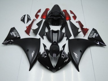 Cheap 2009-2011 Yamaha YZF 1000 R1 Motorcycle Fairings - Glossy Black Matte Black White Decal Red Canada