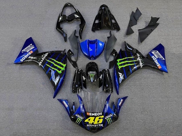 2012-2014 Yamaha YZF 1000 R1 Motorcycle Fairings - Glossy Black Blue Green Monster Energy ENEOS Yamalube Canada