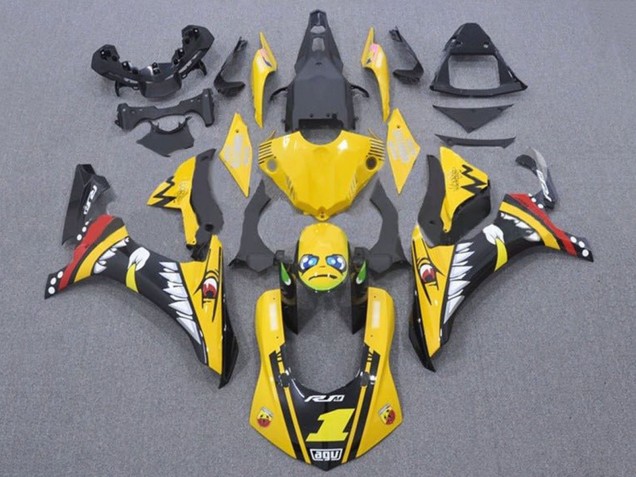 2015-2019 Yamaha YZF 1000 R1 Motorcycle Fairings - Yellow Red Shark Canada