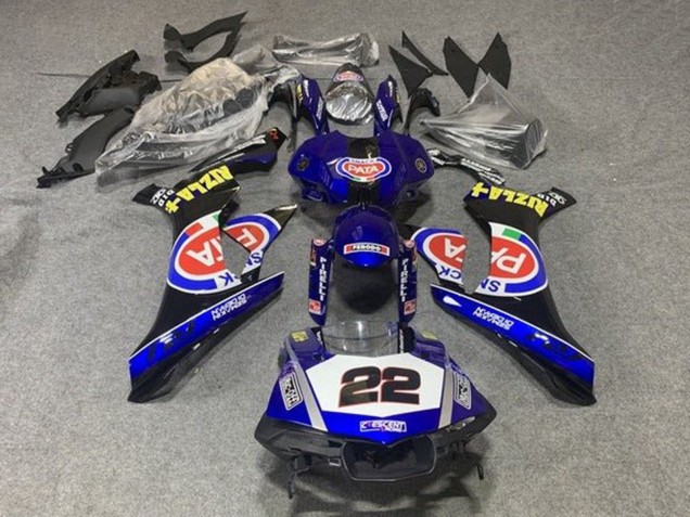 2015-2019 Yamaha YZF 1000 R1 Motorcycle Fairings - Blue White Black Red Pata 22 Canada