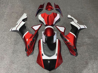 Cheap 2015-2019 Yamaha YZF 1000 R1 Motorcycle Fairings - White Red Faux Carbon Fiber Canada