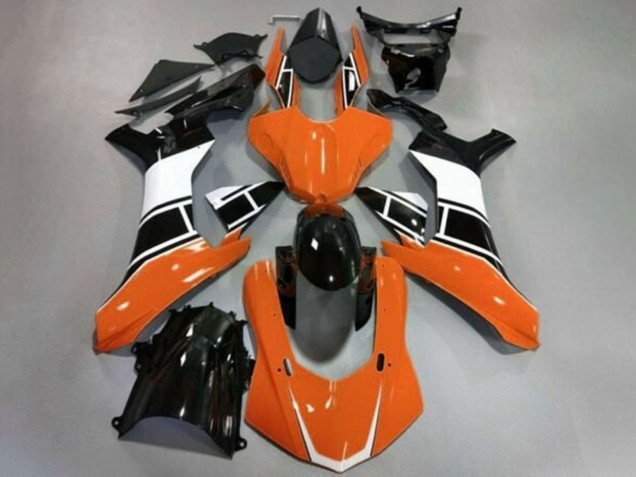 2015-2019 Yamaha YZF 1000 R1 Motorcycle Fairings - White Orange Glossy Black Canada