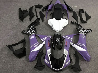 Cheap 2015-2019 Yamaha YZF 1000 R1 Motorcycle Fairings - Purple White Glossy Black Motul SAM Canada