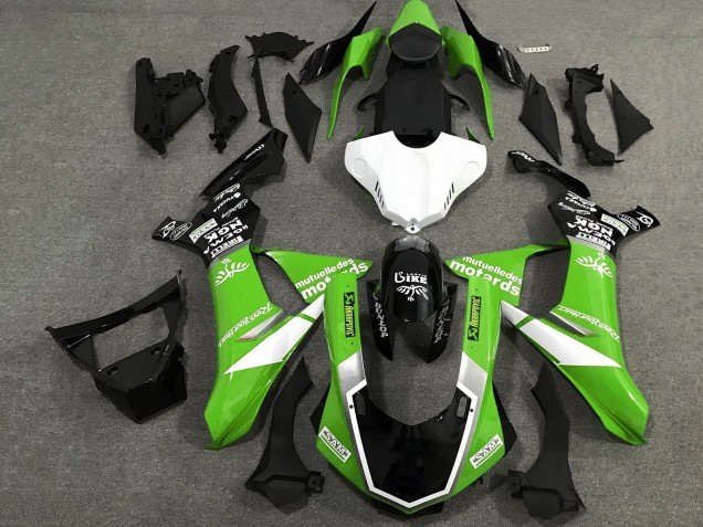 2015-2019 Yamaha YZF 1000 R1 Motorcycle Fairings - White Green Glossy Black Canada