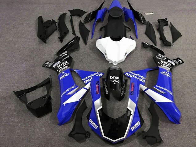 2015-2019 Yamaha YZF 1000 R1 Motorcycle Fairings - Blue White Glossy Black Canada