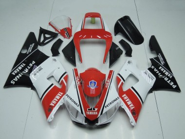 Cheap 1998-1999 Yamaha YZF 1000 R1 Motorcycle Fairings - Red White Glossy Black Petronas Yamalube Canada