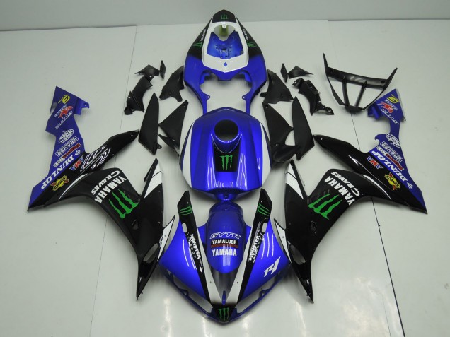 2004-2006 Yamaha YZF 1000 R1 Motorcycle Fairings - Blue White Black Green Monster Energy Canada
