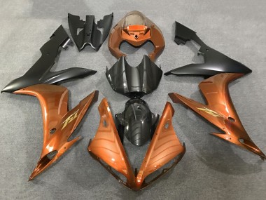 Cheap 2004-2006 Yamaha YZF 1000 R1 Motorcycle Fairings - Orange Faux Carbon Fiber Matte Black Canada