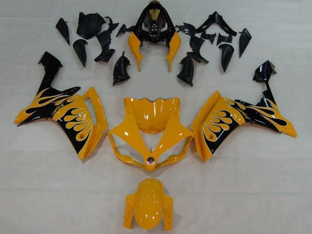 2007-2008 Yamaha YZF 1000 R1 Motorcycle Fairings - Yellow Black Flame Canada