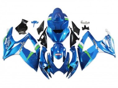 Cheap 2006-2007 Suzuki GSXR 600 / GSXR 750 Motorcycle Fairings - Blue Green White Ecstar Canada