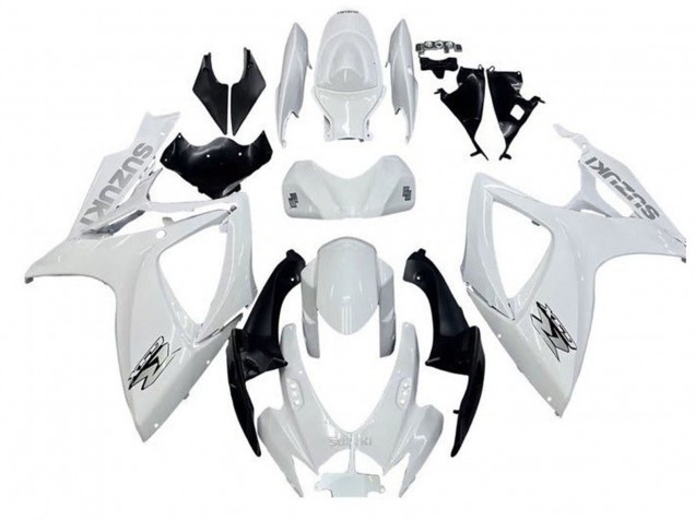 2006-2007 Suzuki GSXR 600 / GSXR 750 Motorcycle Fairings - White Black Canada