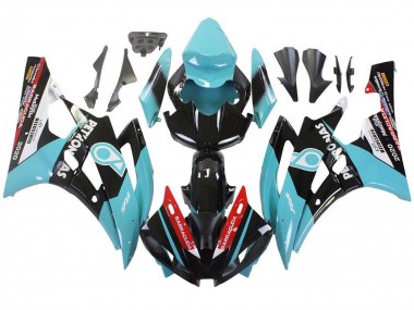 Cheap 2006-2007 Yamaha YZF R6 Motorcycle Fairings - Light Blue Red White Black Petronas Canada