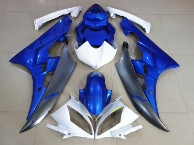 Cheap 2006-2007 Yamaha YZF R6 Motorcycle Fairings - White Blue Matte Black Canada