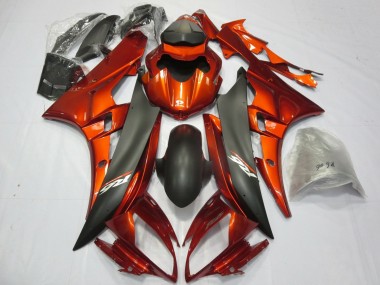 Cheap 2006-2007 Yamaha YZF R6 Motorcycle Fairings - Orange Matte Black Canada