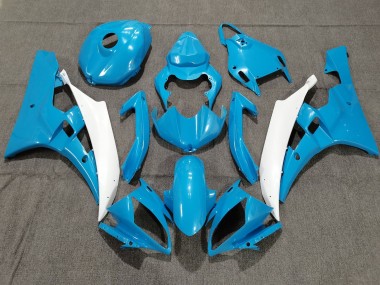 Cheap 2006-2007 Yamaha YZF R6 Motorcycle Fairings - Light Blue White Canada