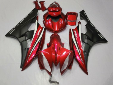 Cheap 2006-2007 Yamaha YZF R6 Motorcycle Fairings - Red White Matte Black Motul Canada