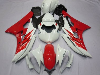Cheap 2006-2007 Yamaha YZF R6 Motorcycle Fairing - White Red Canada