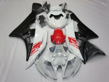 Cheap 2006-2007 Yamaha YZF R6 Motorcycle Fairings - White Red Matte Black Canada
