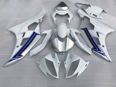 Cheap 2006-2007 Yamaha YZF R6 Motorcycle Fairings - White Silver Blue Black Canada