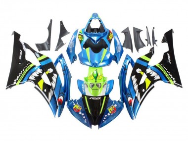 Cheap 2008-2016 Yamaha YZF R6 Motorcycle Fairings - Blue Green Glossy Black Shark Canada