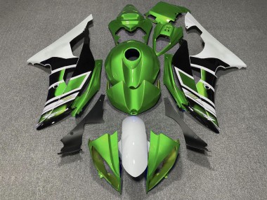 Cheap 2008-2016 Yamaha YZF R6 Motorcycle Fairings - White Green Glossy Black Stripe Canada