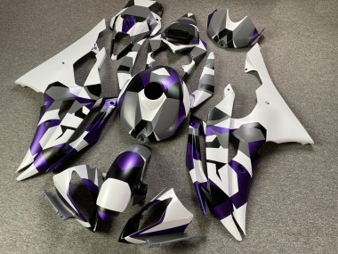 Cheap 2008-2016 Yamaha YZF R6 Motorcycle Fairings - White Purple Grey Black Camouflage Canada