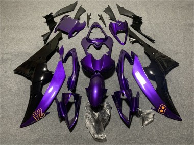 Cheap 2008-2016 Yamaha YZF R6 Motorcycle Fairings - Purple Glossy Black 24 Canada