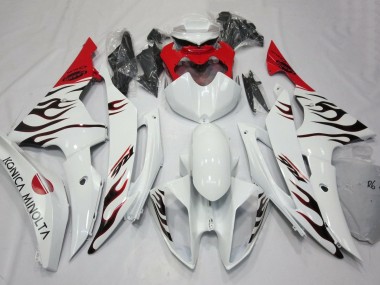Cheap 2008-2016 Yamaha YZF R6 Motorcycle Fairings - White Red Black Flame Canada