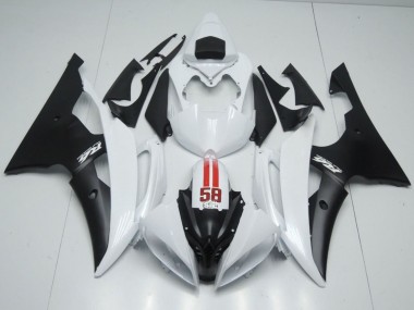 Cheap 2008-2016 Yamaha YZF R6 Motorcycle Fairings - White Red Matte Black 58 Canada