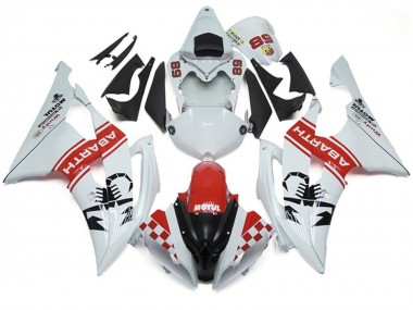 Cheap 2008-2016 Yamaha YZF R6 Motorcycle Fairings - White Red Black Motul Michelin Abarth 89 Canada