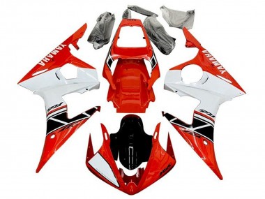 Cheap 2003-2004 Yamaha YZF R6 Motorcycle Fairings - Red White Glossy Black Stripe Canada