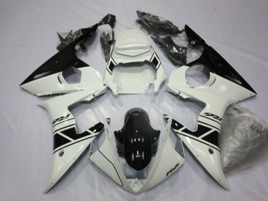 Cheap 2003-2004 Yamaha YZF R6 Motorcycle Fairings - White Glossy Black Canada