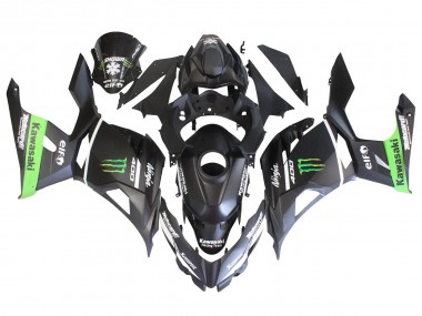 Cheap 2018-2024 Kawasaki EX400 Motorcycle Fairings - Matte Black Green Monster Showr Snow Canada
