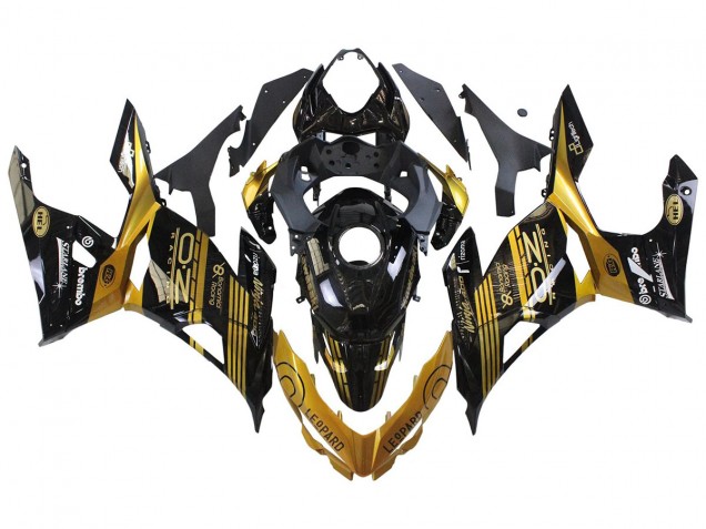 2018-2024 Kawasaki EX400 Motorcycle Fairings - Gold Glossy Black Canada