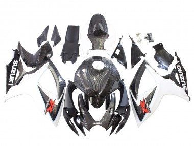 Cheap 2006-2007 Suzuki GSXR 600/750 Motorcycle Fairings - Black White Carbon Fiber Style Canada