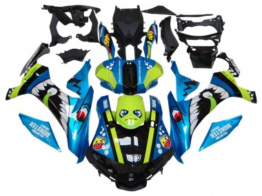 Cheap 2015-2019 Yamaha YZF R1 Motorcycle Fairings - Blue Green Black Shark Canada
