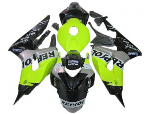 2006-2007 Honda CBR1000RR Motorcycle Fairings - Green Silver Glossy Black Repsol Canada