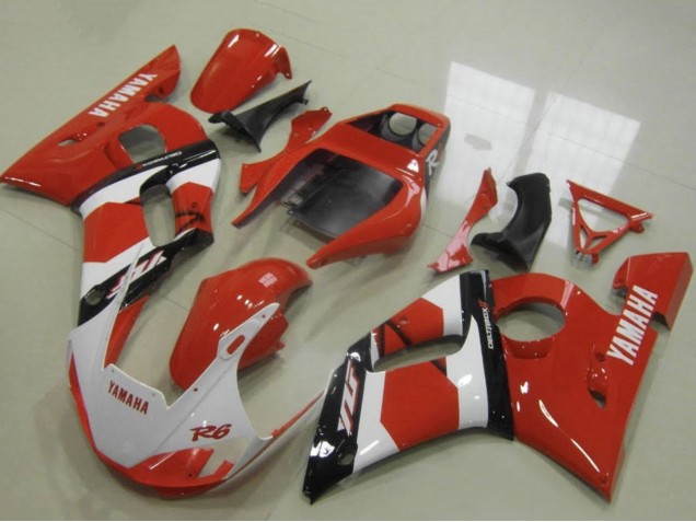 1998-2002 Yamaha YZF R6 Motorcycle Fairings - Red White Glossy Black Canada