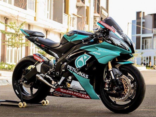 2008-2016 Yamaha YZF R6 Motorcycle Fairings - Light Green White Black Petronas Canada