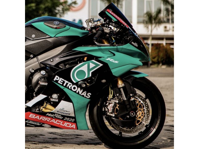 2008-2016 Yamaha YZF R6 Motorcycle Fairings - Light Green White Black Petronas Canada