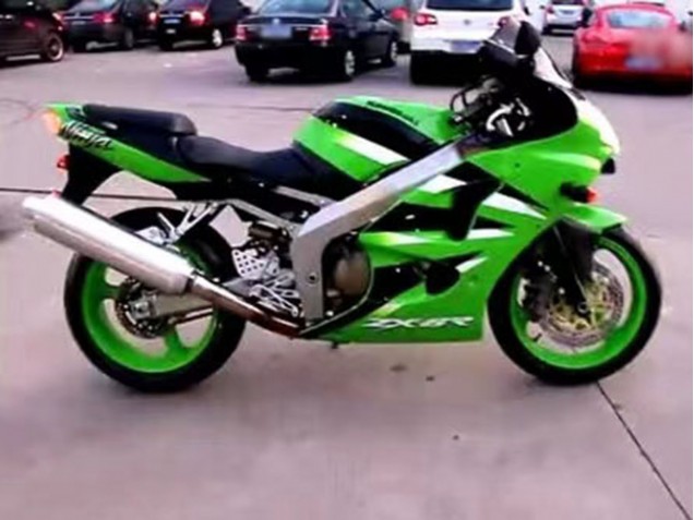 2000-2002 Kawasaki ZX6R Motorcycle Fairing - Green White Black Canada