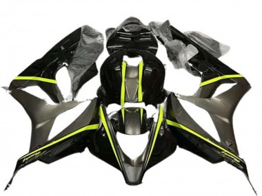 Cheap 2007-2008 Honda CBR600RR Motorcycle Fairings - Glossy Black High Viz Yellow Canada