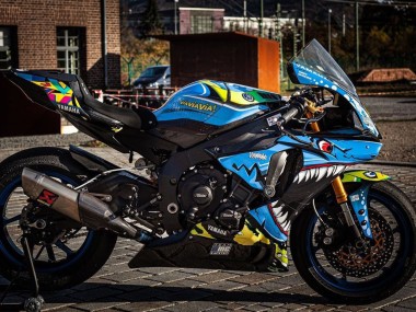 Cheap 2015-2019 Yamaha YZF R1 Motorcycle Fairings - Blue Yellow Shark Canada