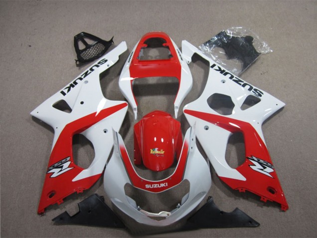 2003-2004 Suzuki GSXR 1000 Motorcycle Fairings - White Red Canada
