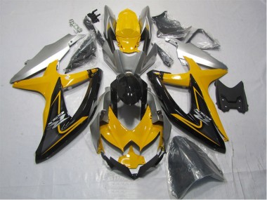 Cheap 2007-2008 Suzuki GSXR 1000 Motorcycle Fairing Kits - Yellow Silver Black Canada