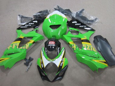 Cheap 2007-2008 Suzuki GSXR 1000 Motorcycle Fairings - Green White Yellow Black Rizla Q8 Oils Canada
