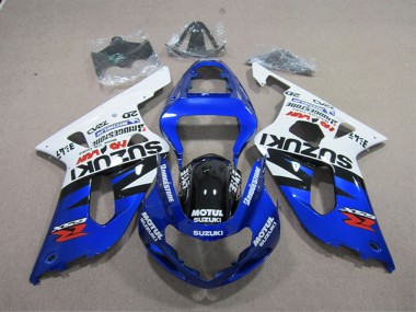 Cheap 2001-2003 Suzuki GSXR 600 Motorcycle Fairings - White Blue Black Motul Canada