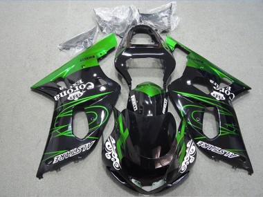 Cheap 2001-2003 Suzuki GSXR 600 Motorcycle Fairings - Glossy Black Green Corona Extra Alstare Canada