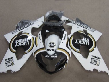 Cheap 2004-2005 Suzuki GSXR 600 Motorcycle Fairings - White Black Lucky Strike Motul Canada